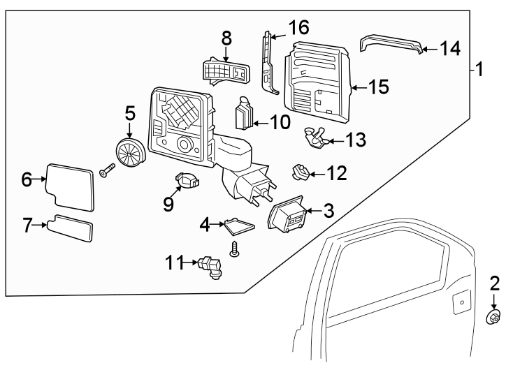 2020 GMC Sierra 3500 HD Door Mirror Cover. Lower cover. Side cover